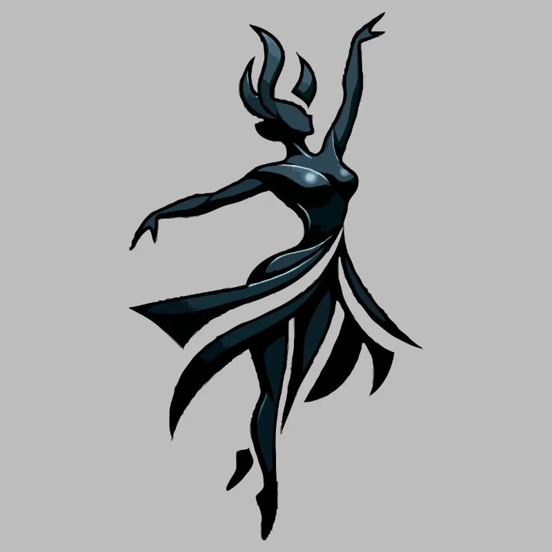 Shadow dancer in neon blue