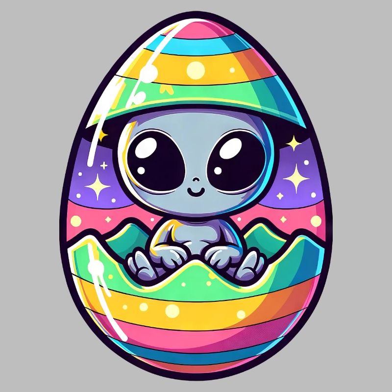 Conception d’éclosion d’oeuf de Pâques extraterrestre : surprise colorée