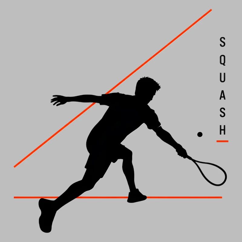 Squash silhouette with neon lines