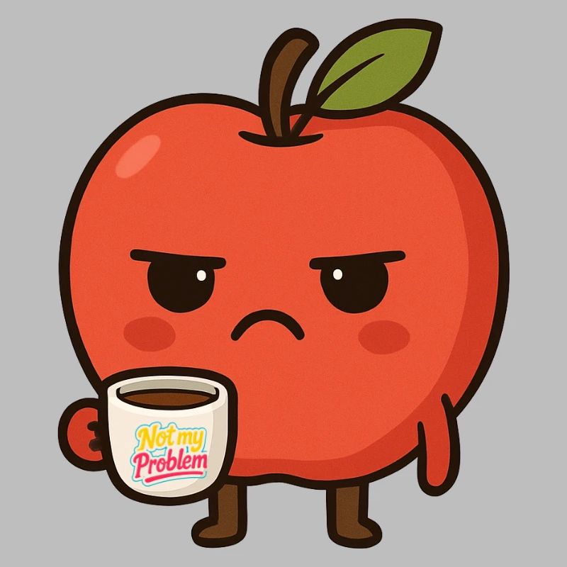 Grumpy Kawaii Apple - Drôle pas mon problème Meme