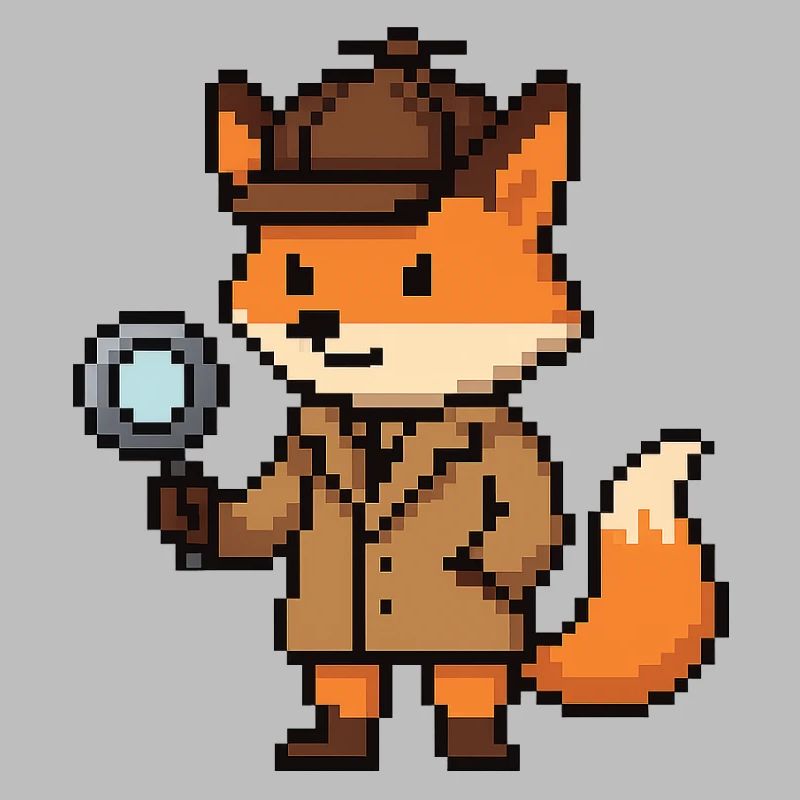 Pixel Detective Fox Design