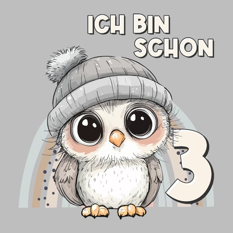 3. Geburtstag Eule Regenbogen Süß Niedlich