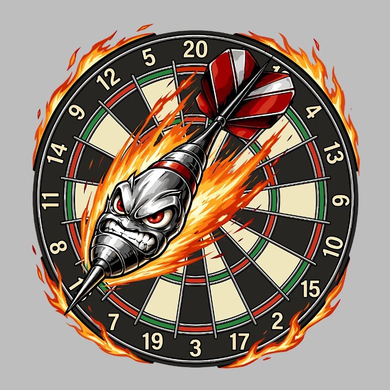 Flammenpfeil trifft Dartboard