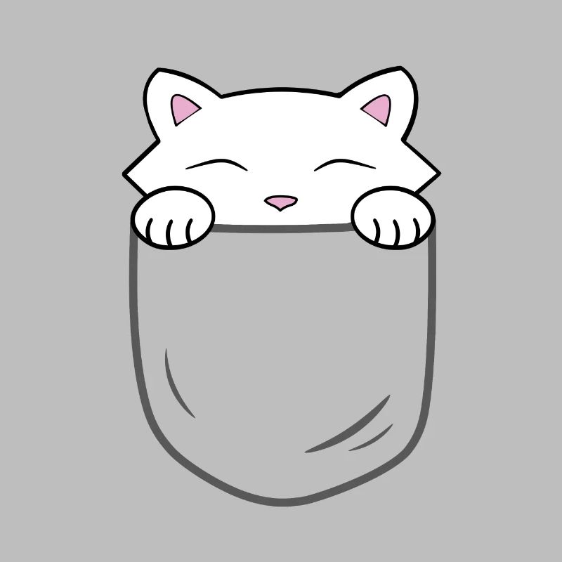 Chat mignon assis dans une poche