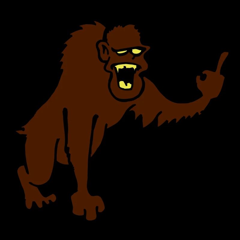 Monkey showing middle finger