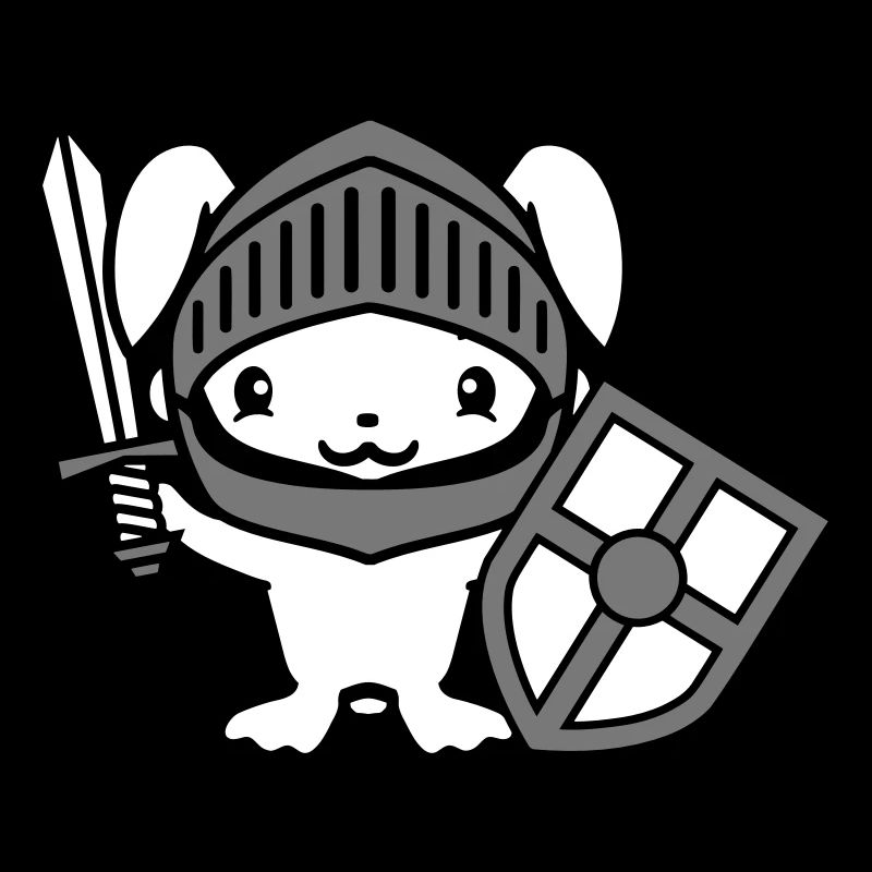 Lapin Chevalier Épée Bouclier Armure Casque Château Héros