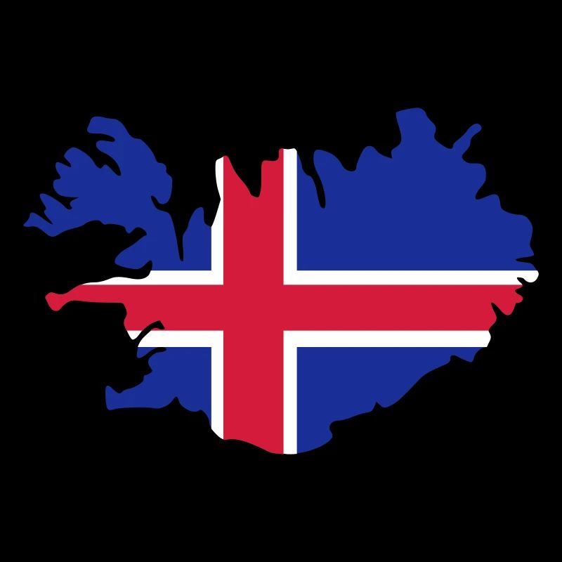 Island Flagge als Karte