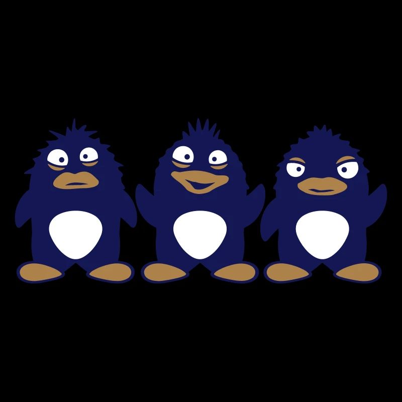 3 Verrückte Pinguin Freunde Crew Team Spaß Truppe
