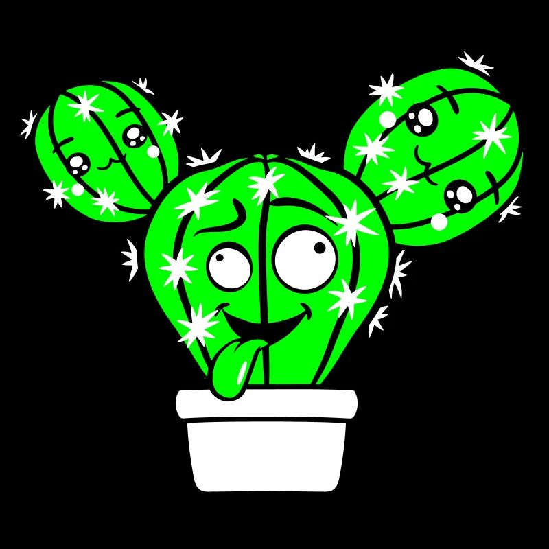 Cactus Cactus Visage Épineux Drôle Grimace