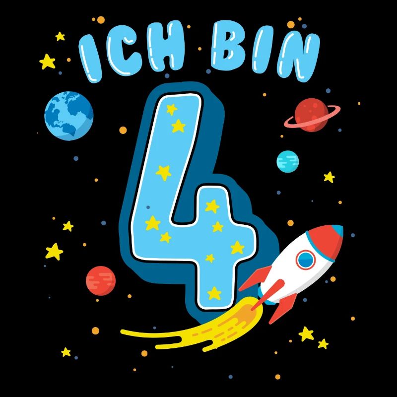 Ich bin 4 - Vierter Geburtstag Junge Mädchen