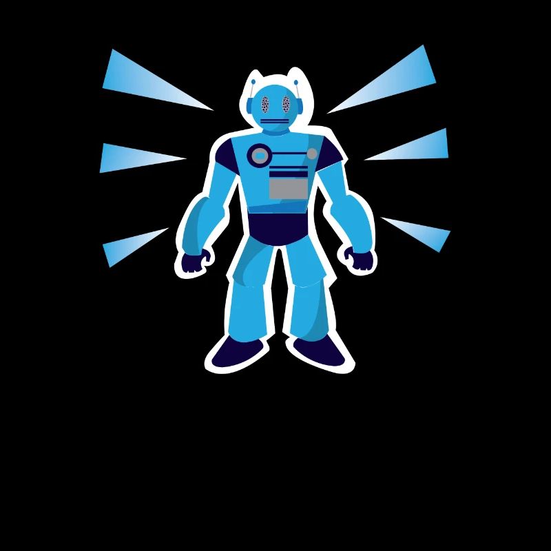 Blauer Roboter Cyborg Robots Maschine Geschenk
