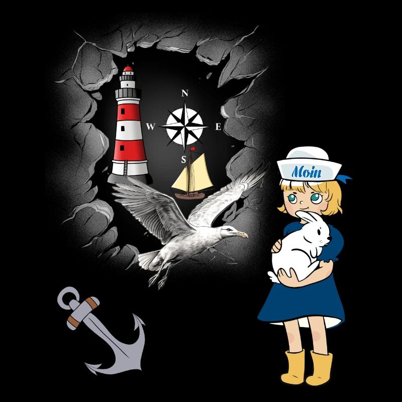 Seagull Lighthouse Maritime Compass Anchor Seagulls
