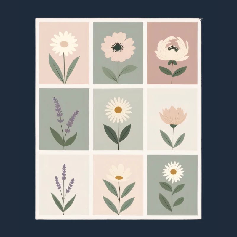 Floral patterns in soft pastel colors