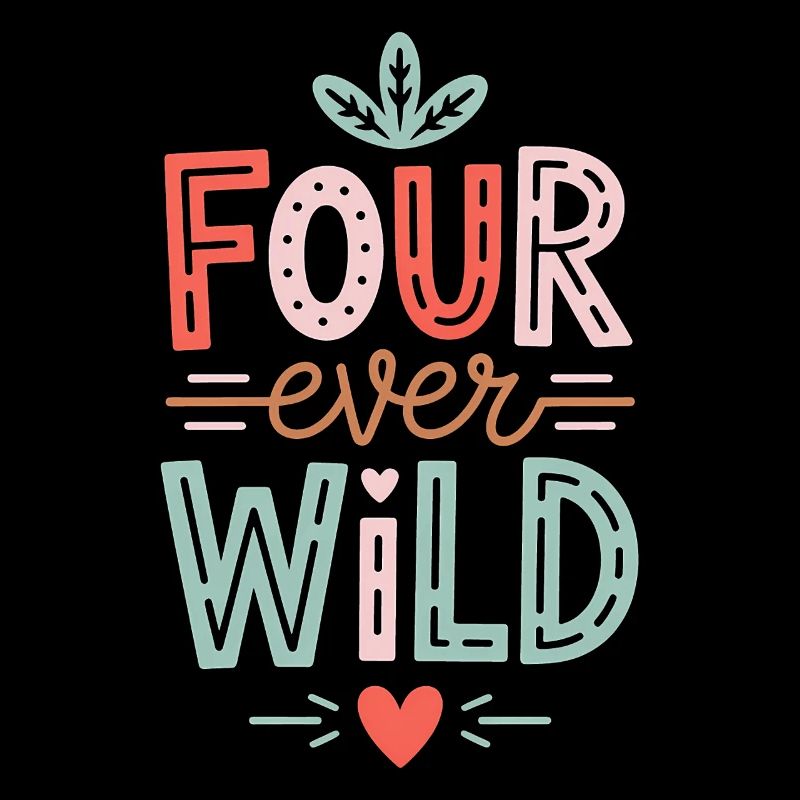 Four Ever Wild Kinder Geburtstag 4 Jahre Geschenk