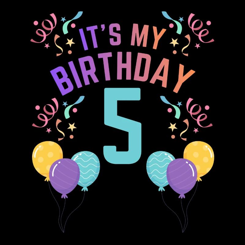 5 Jahre Mädchen It’s My Birthday Kinder Geburtstag