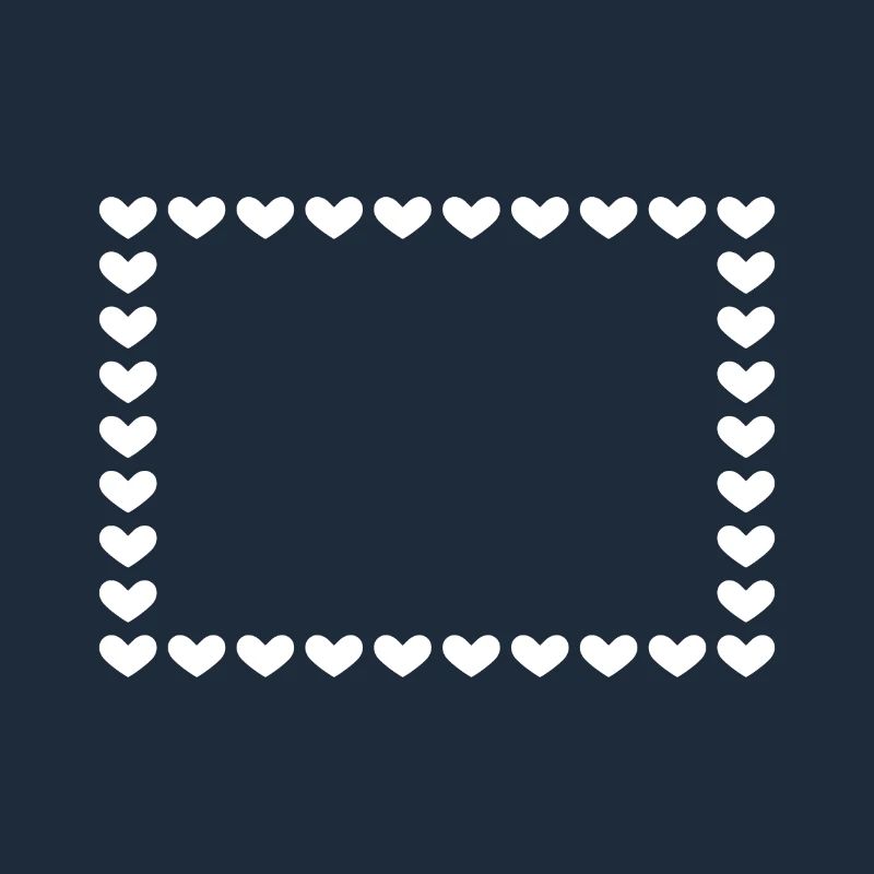 Rectangle frame heart customizable white
