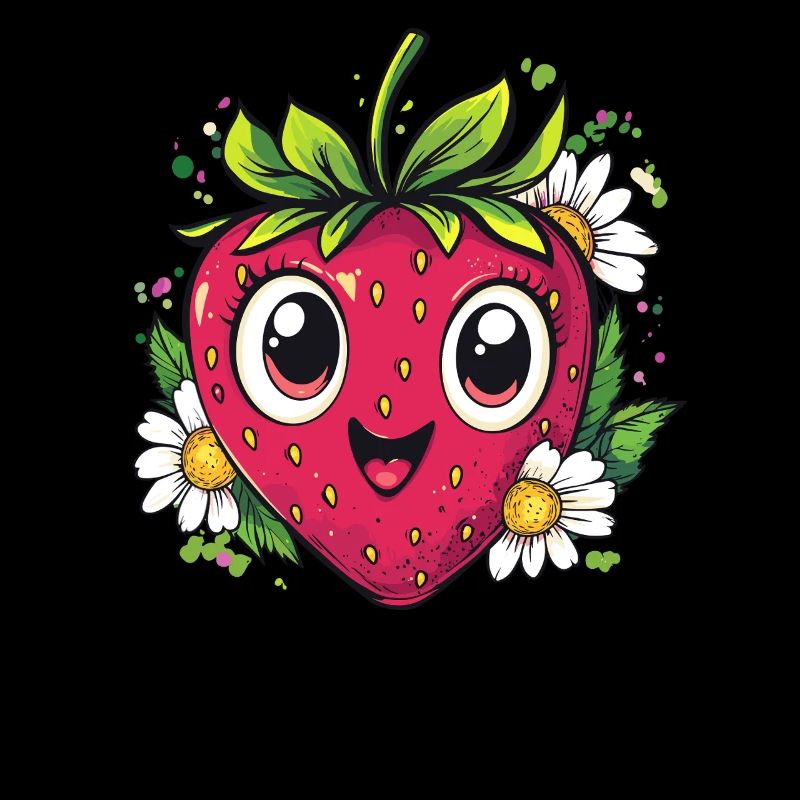 Erdbeere mit Gänseblümchen