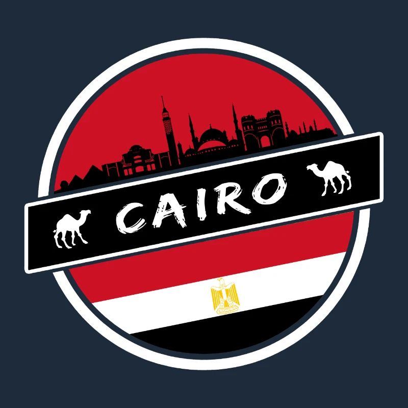 Conception du Caire en Egypte avec drapeau