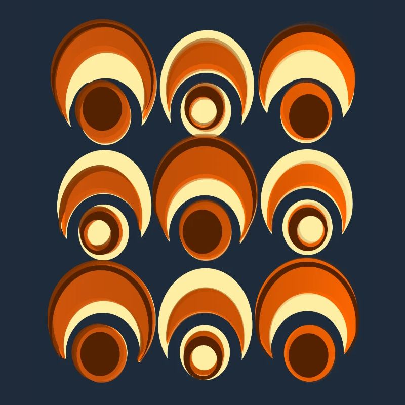 60s 70s Retro Pattern Circle Style Pattern