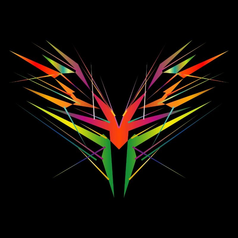 colorful abstract wing shape