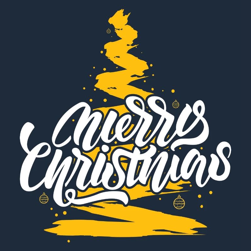 Merry Christmas Script on Gold Tree