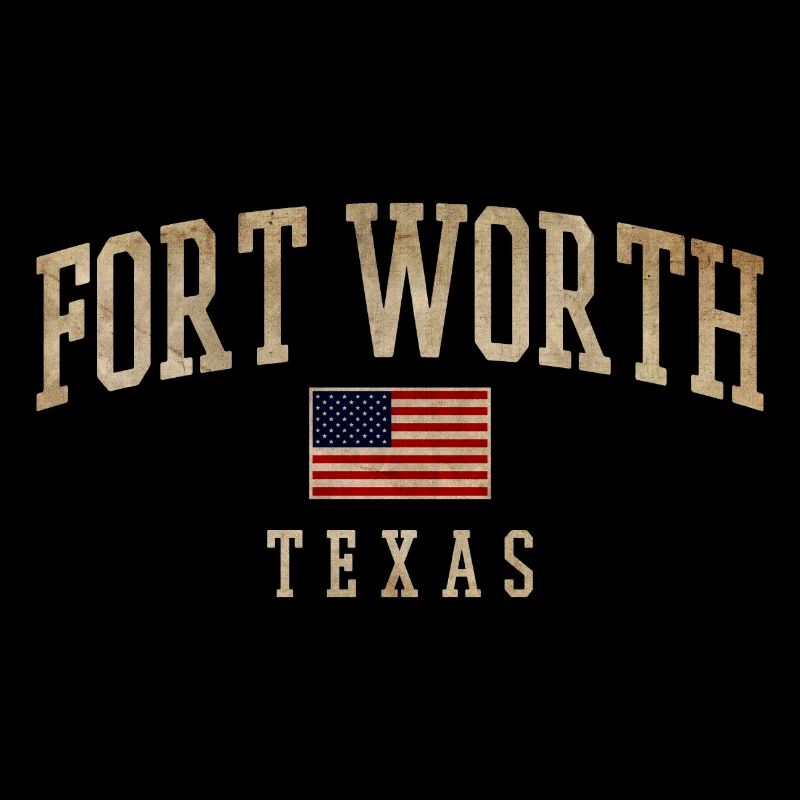 Fort Worth Texas Rustic Flags