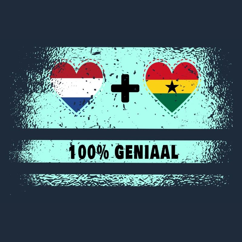 Drapeau 100% Genius du Ghana et des Pays-Bas