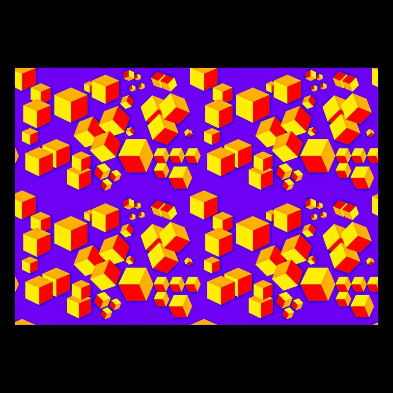 Deco pattern cube colored