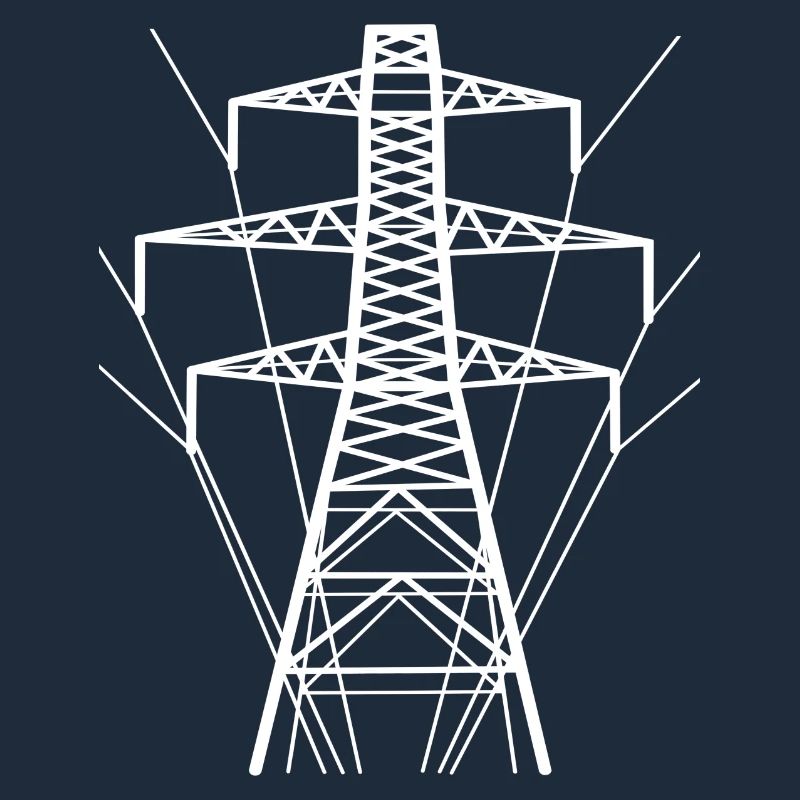 Weiße Strommast-Silhouette