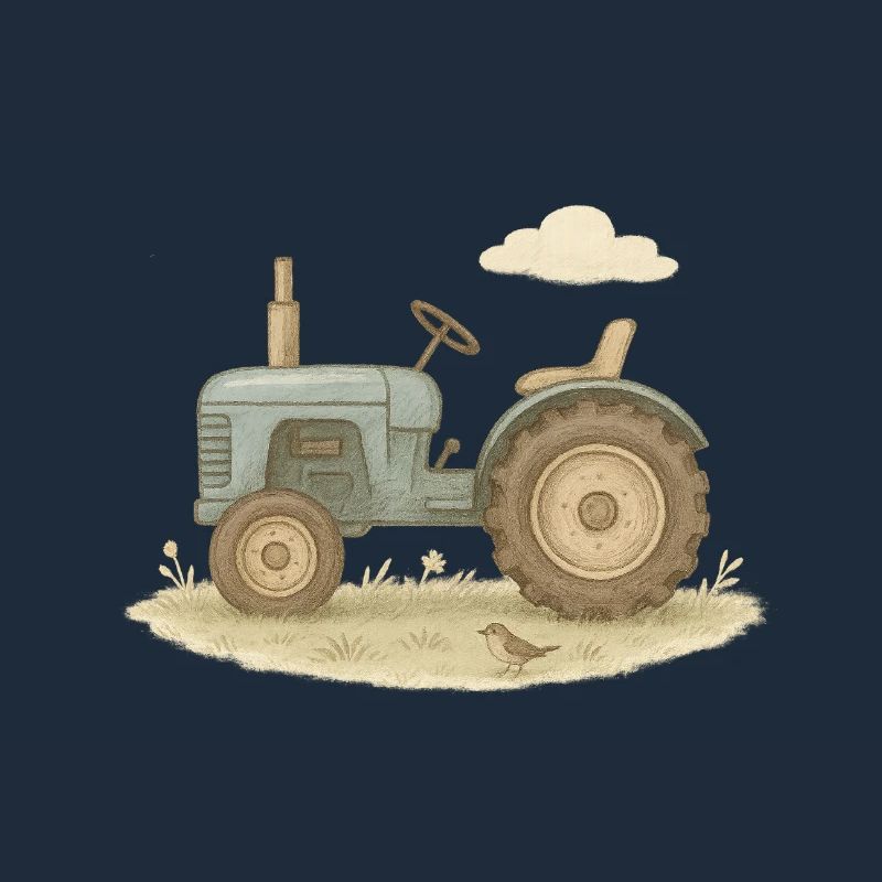 Blauer Oldtimer-Traktor