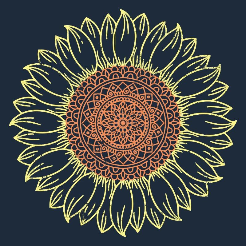 Conception complexe de mandala tournesol