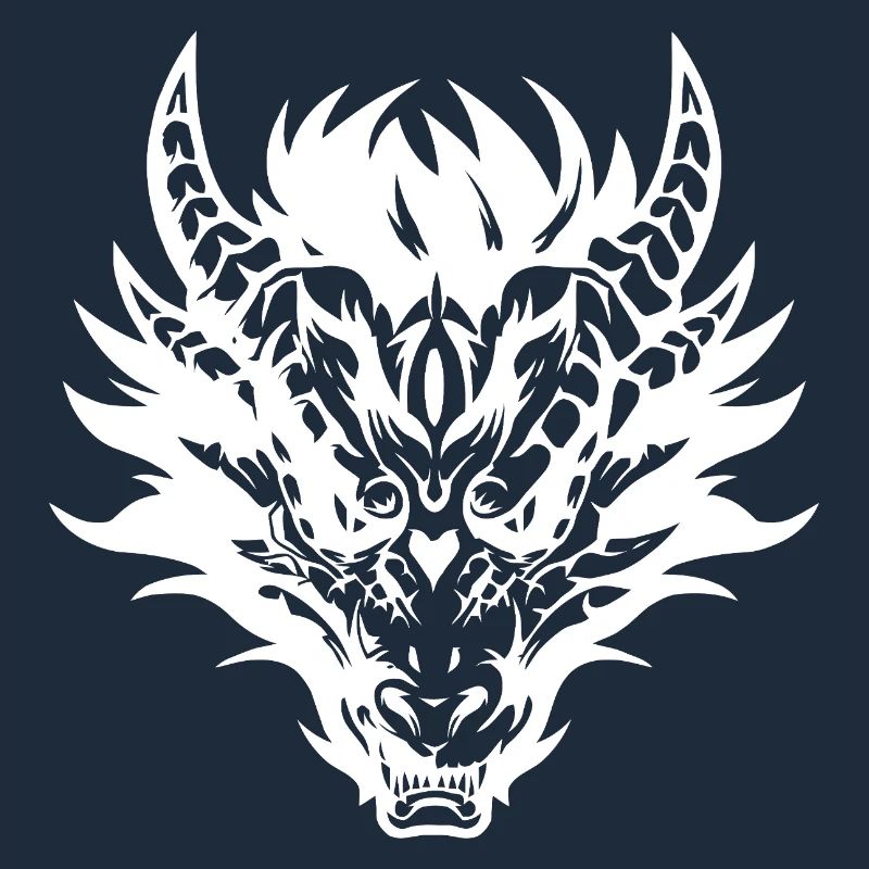 Conception complexe de masque de dragon tribal