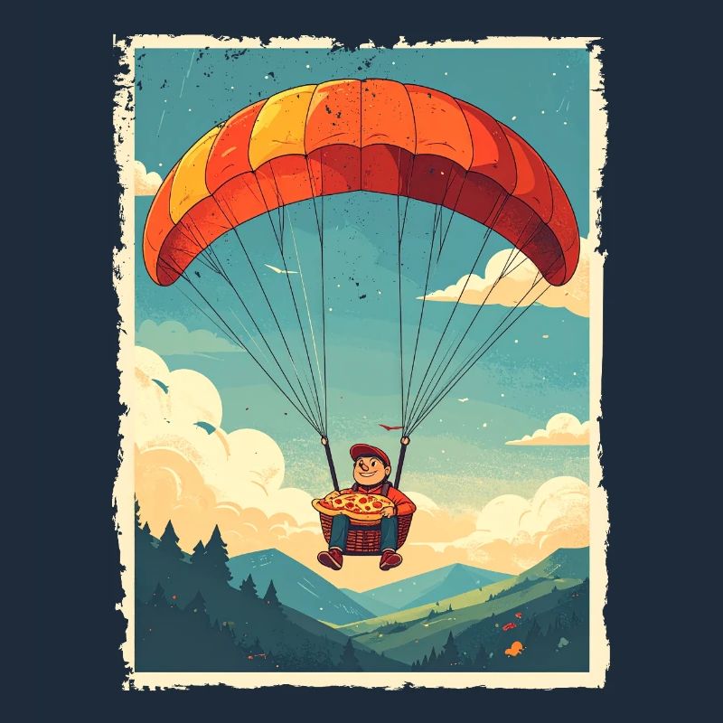 Adventurous Pizza Flight Illustration