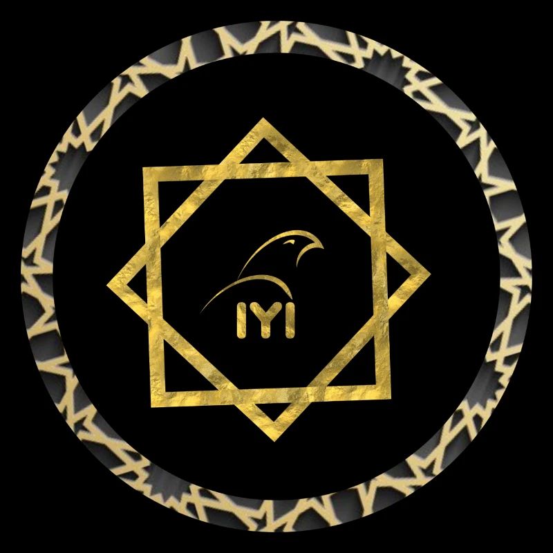 Geometric gold logo with pattern frame