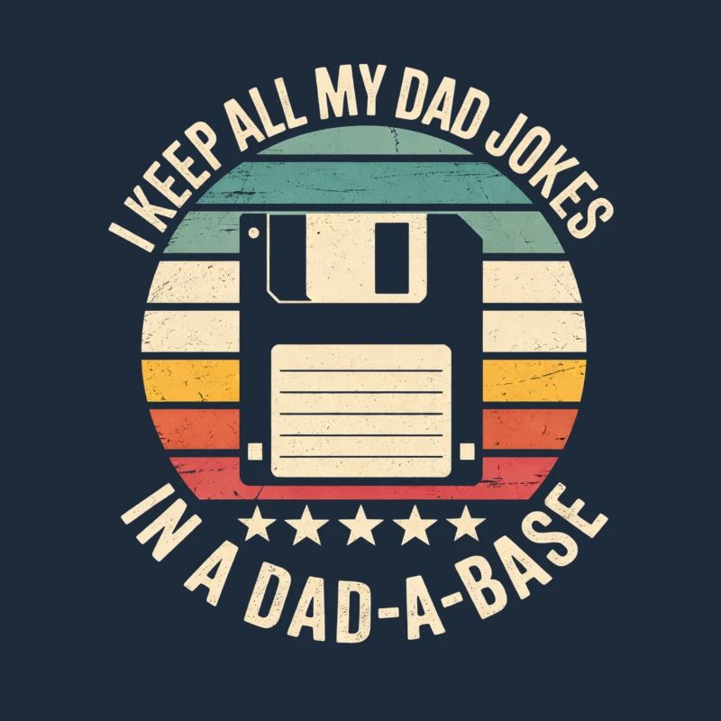 Retro Diskette Humor Dad Witze Database Datenbank