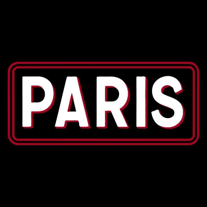 PARIS Retro 3D White and Red Typography