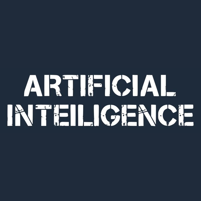 Artificial Intelligence Text Grunge Logo
