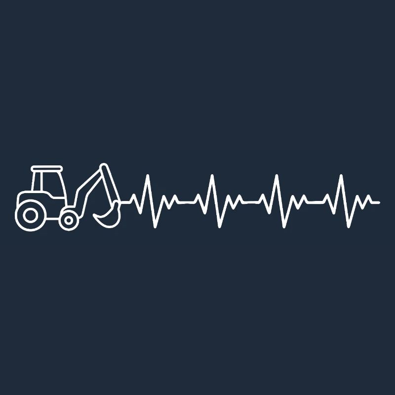 Bagger Baggern Baggerfahrer EKG Herzschlag