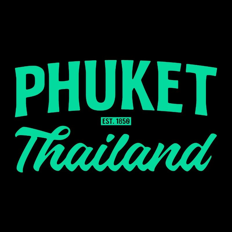 Phuket Thailand Teal Script