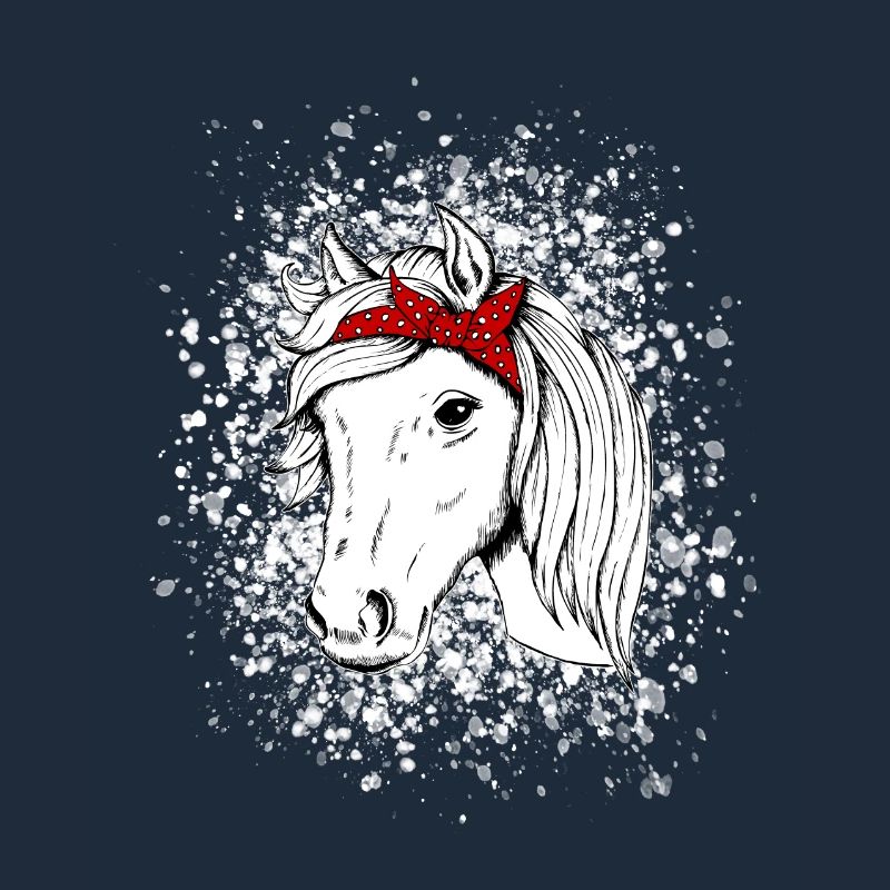 Pferd mit Schneeflocken