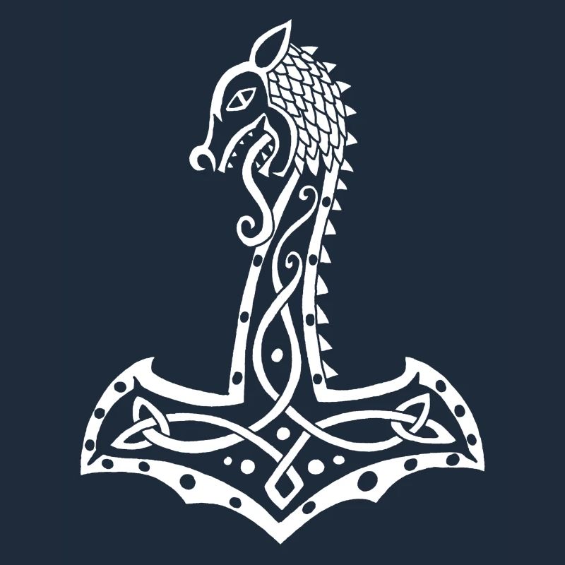 Loup blanc et marteau de Thor