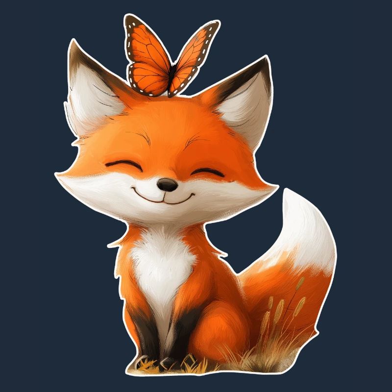 Renard avec papillon