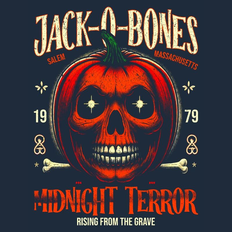 Jack-O-Bones Retro Skull Pumpkin Horror