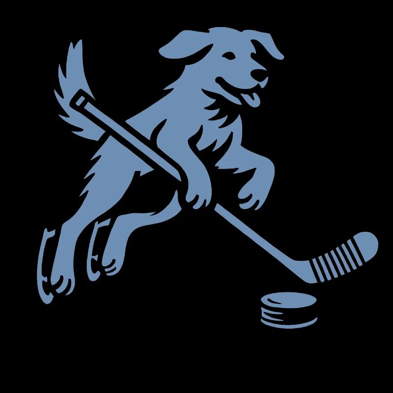 Hunde Labrador Eishockeyspieler Silhouette