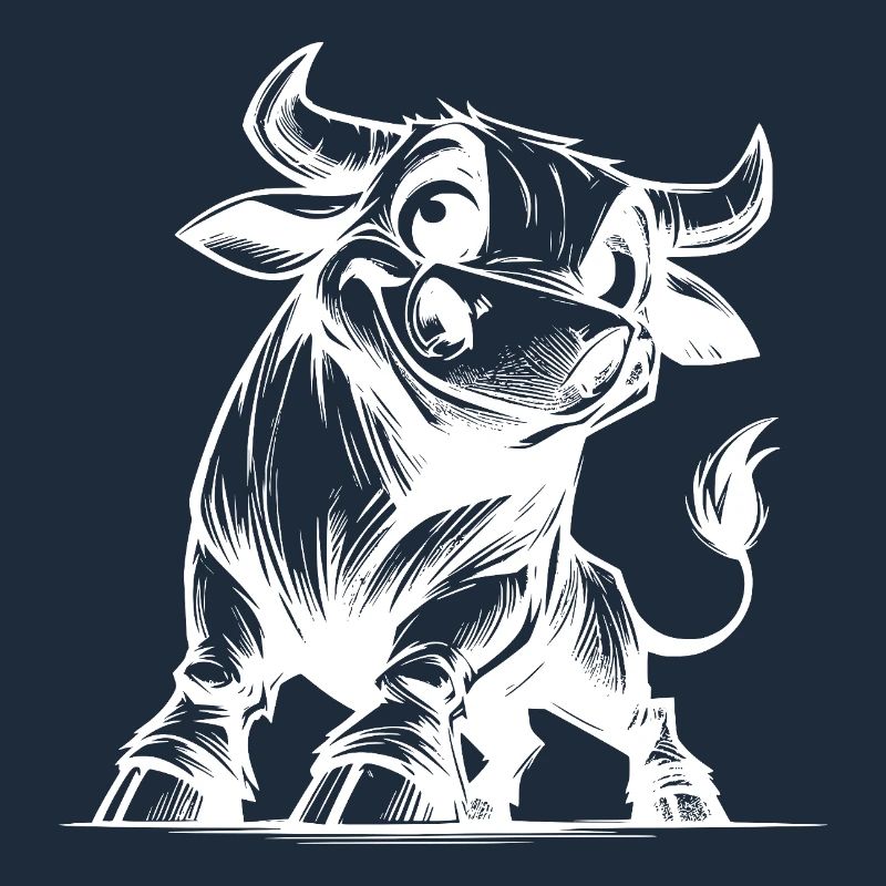 Dessin de taureau au crayon avec des cornes géantes