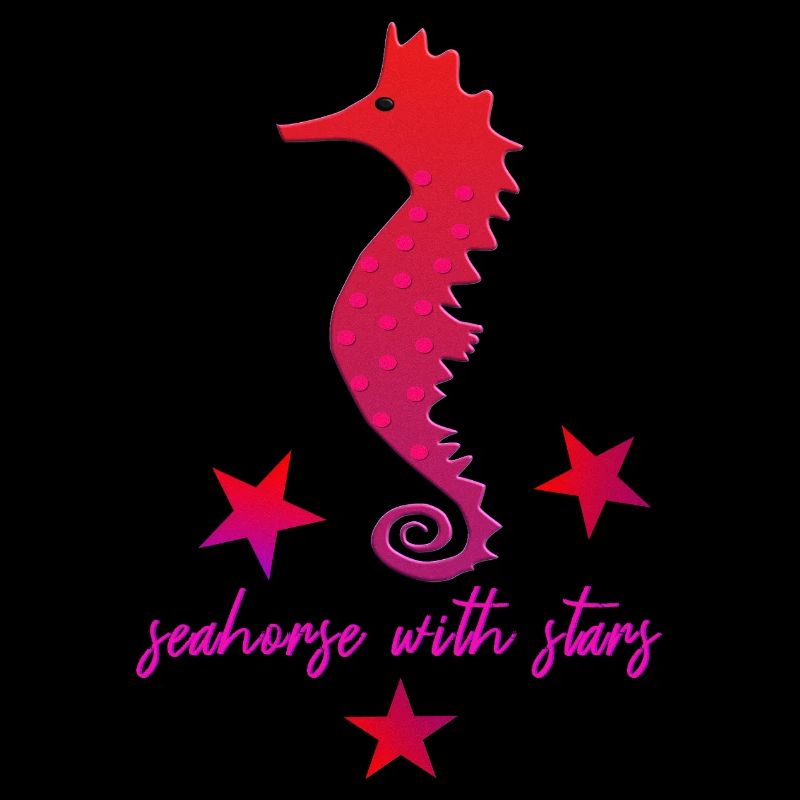 rotes Seepferdchen mit Sternchen pink