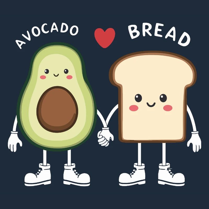 Avocado & Bread Love Illustration