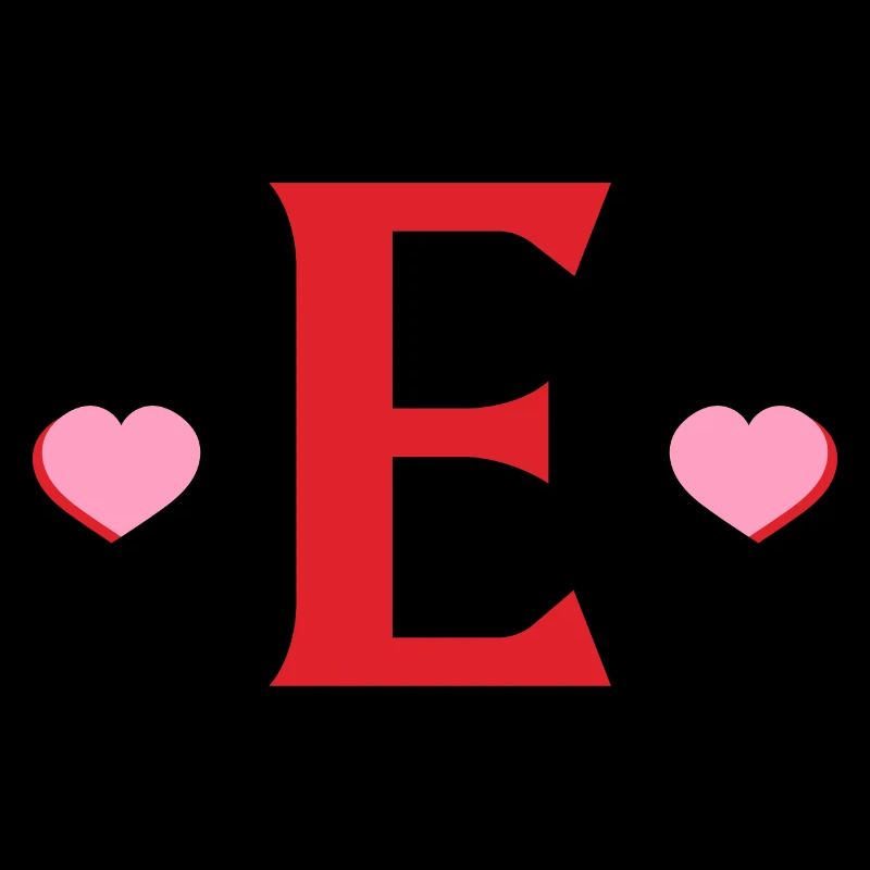 Lettre e cœurs rouges