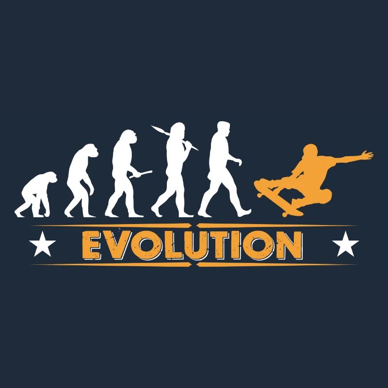 Skateboard Evolution - orange/weiss