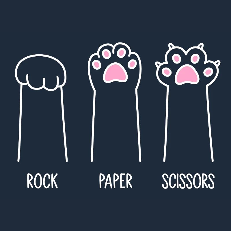 Ciseaux à papier roche - Pattes de chat